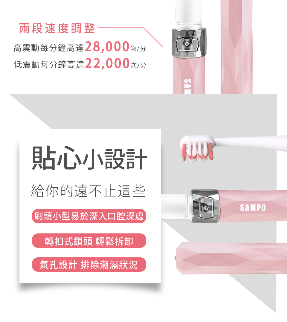 【SAMPO聲寶】時尚型音波震動牙刷 電動牙刷(TB-Z1309L)