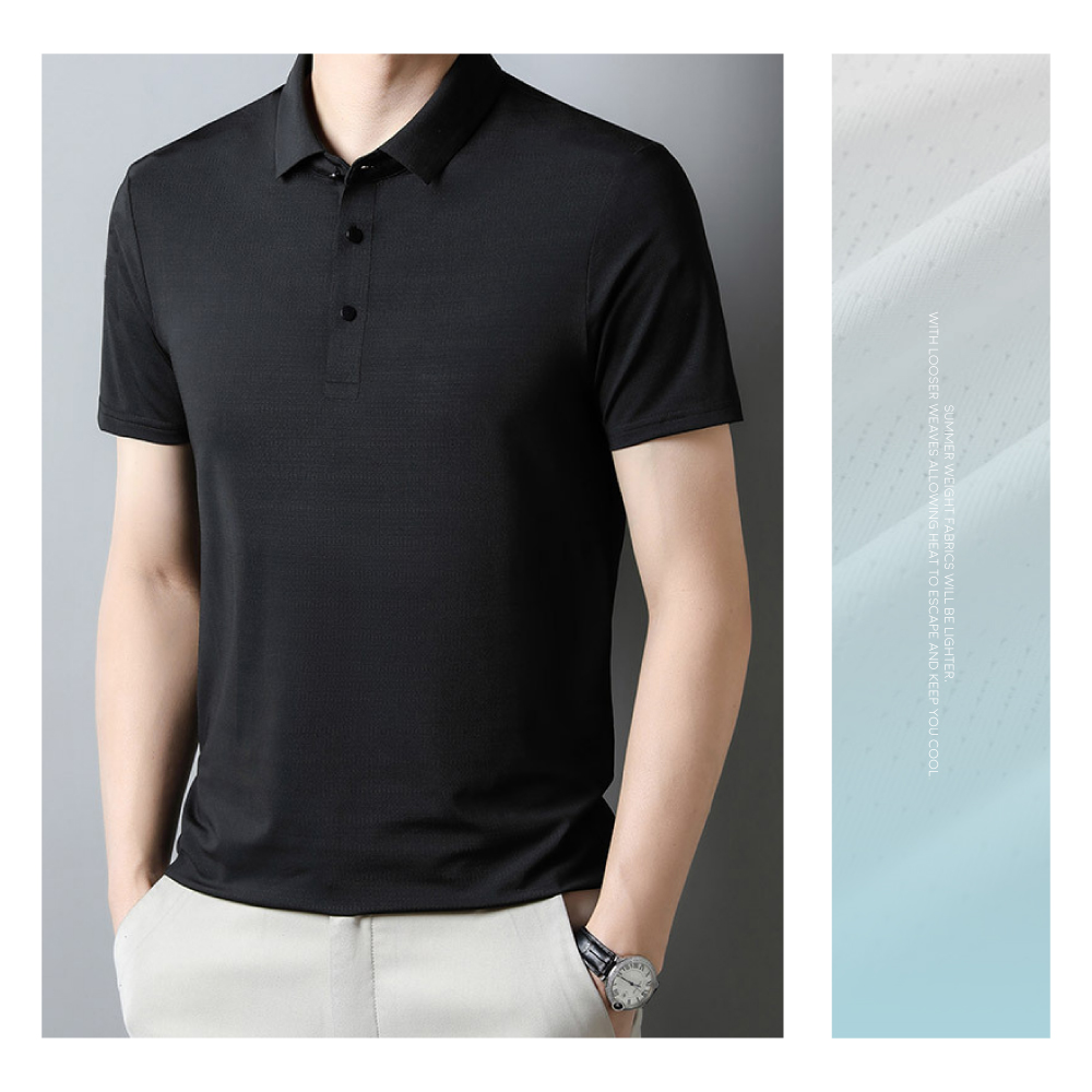 冰涼絲滑彈力透氣商務POLO衫 XL-3XL 三色可選