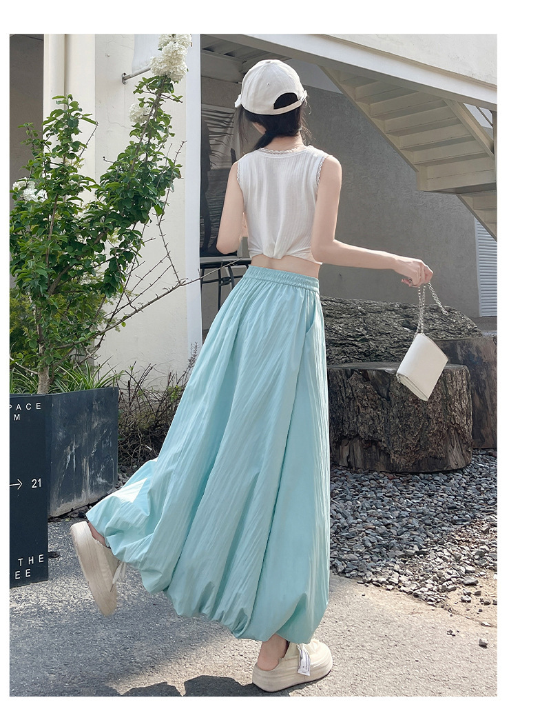 韓系蓬蓬花苞高腰顯瘦百搭A字裙 S-XL 8色可選