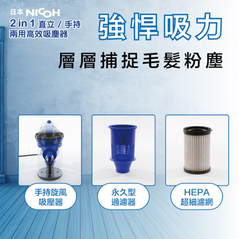 NICOH HEPA 2IN1直立/手持兩用高效吸塵器VC-700W團團購通過B