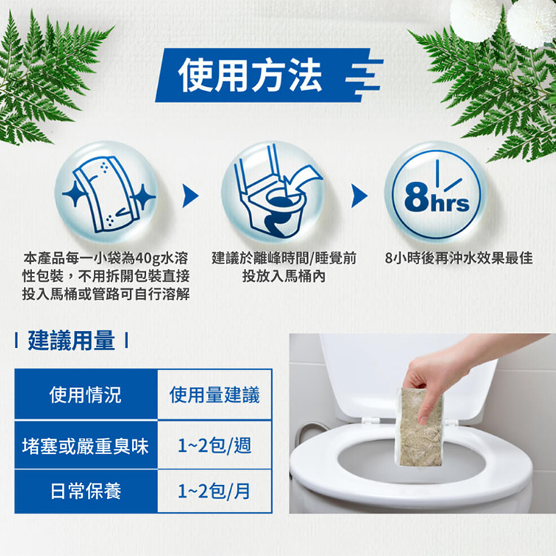 【AllClean多益得】馬桶除臭化糞菌40gX2包/袋 環保 防阻塞 馬桶清潔