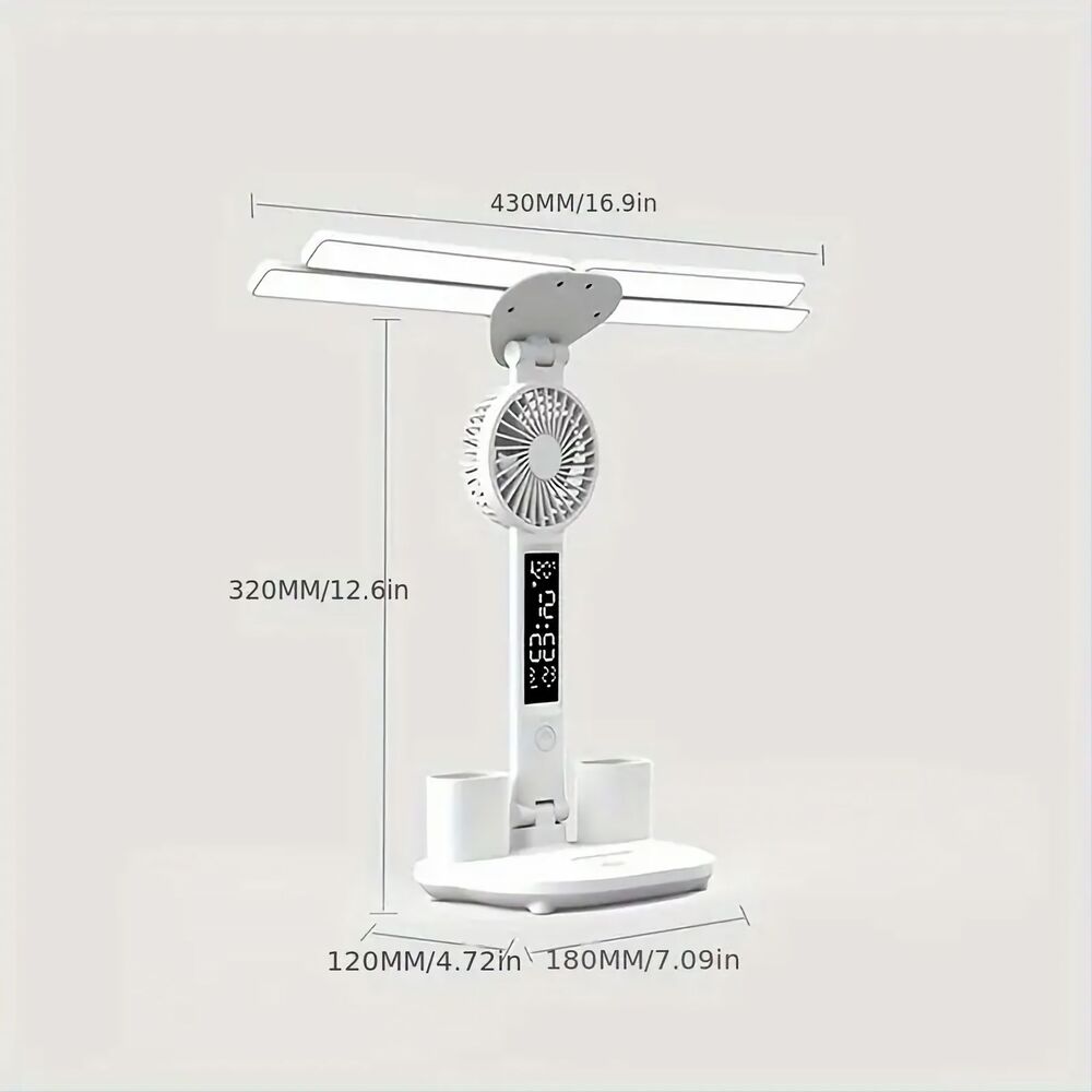 四排護眼風扇支架檯燈
