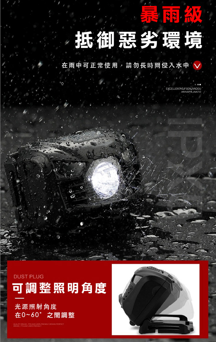 感應式五段切換爆亮頭燈