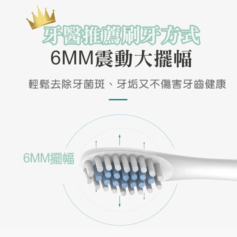 聲波電動牙刷情侶組  贈6刷頭 提升6倍清潔力