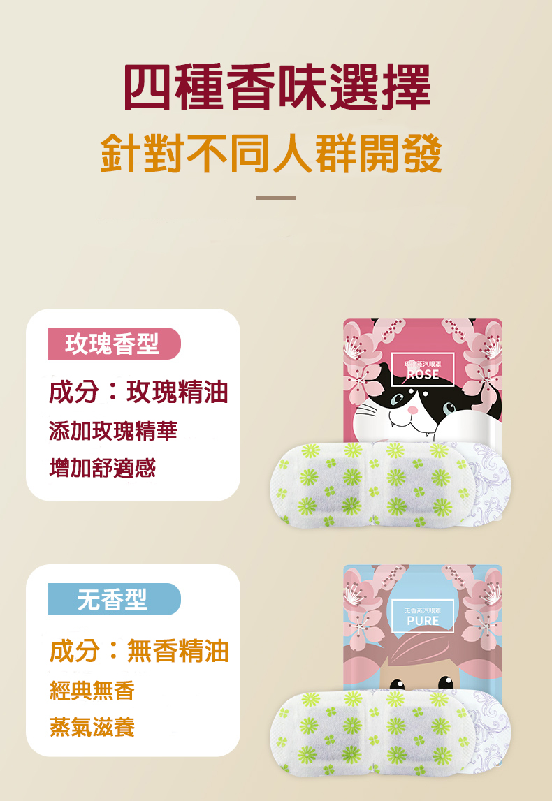 可愛動物蒸氣熱敷眼罩 (10片/盒) 4款香味任選