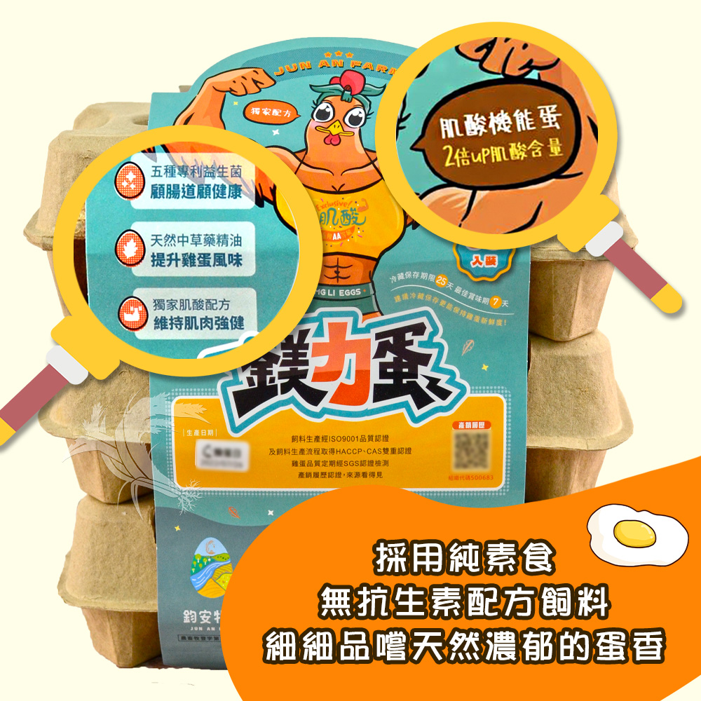 【鈞安牧場】專利配方鎂力機能蛋 土雞蛋(24顆/箱) 雞蛋 生雞蛋 蛋 無抗生素