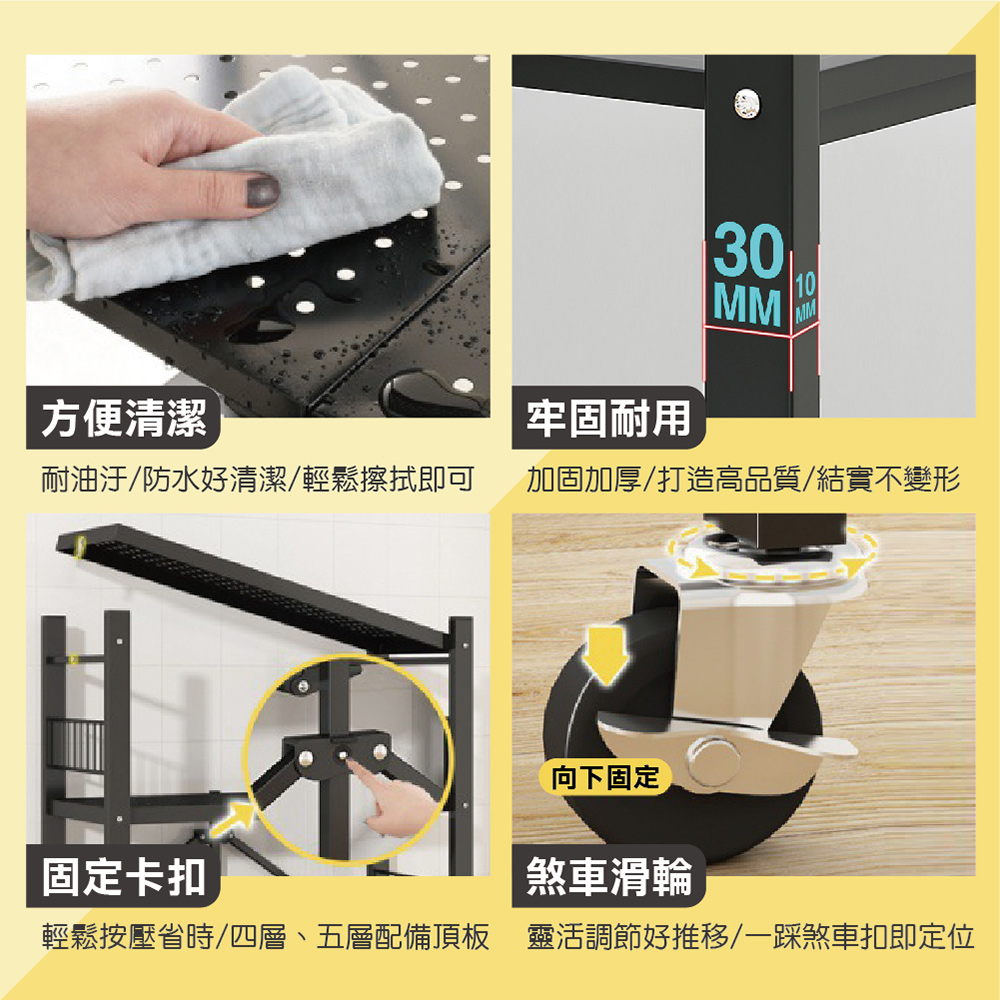 加厚免安裝秒收摺疊收納置物架-圍欄款 三層/四層/五層