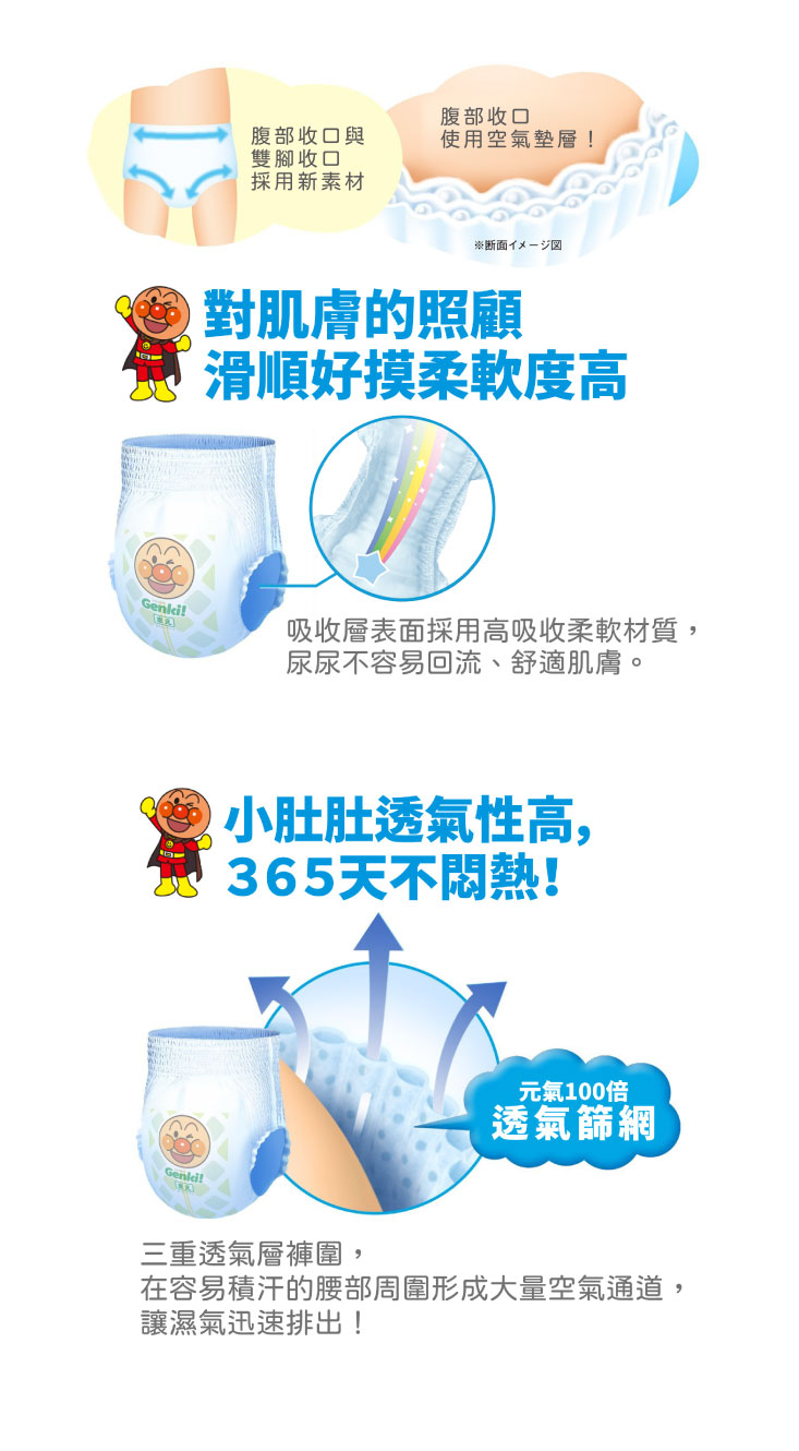 Genki王子麵包超人紙尿褲 褲型/拉拉褲