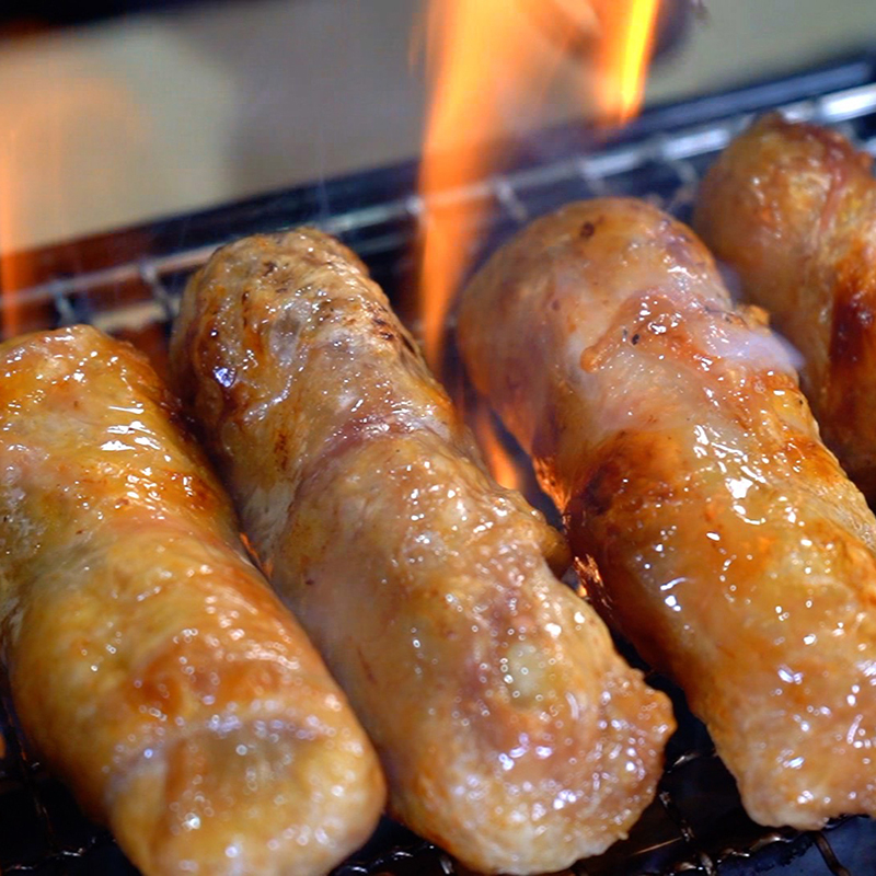 【盅龐水產】爆漿雞腿捲(5支/包) 夜市人氣美食 小吃 燒烤 烤肉 雞肉捲 雞肉