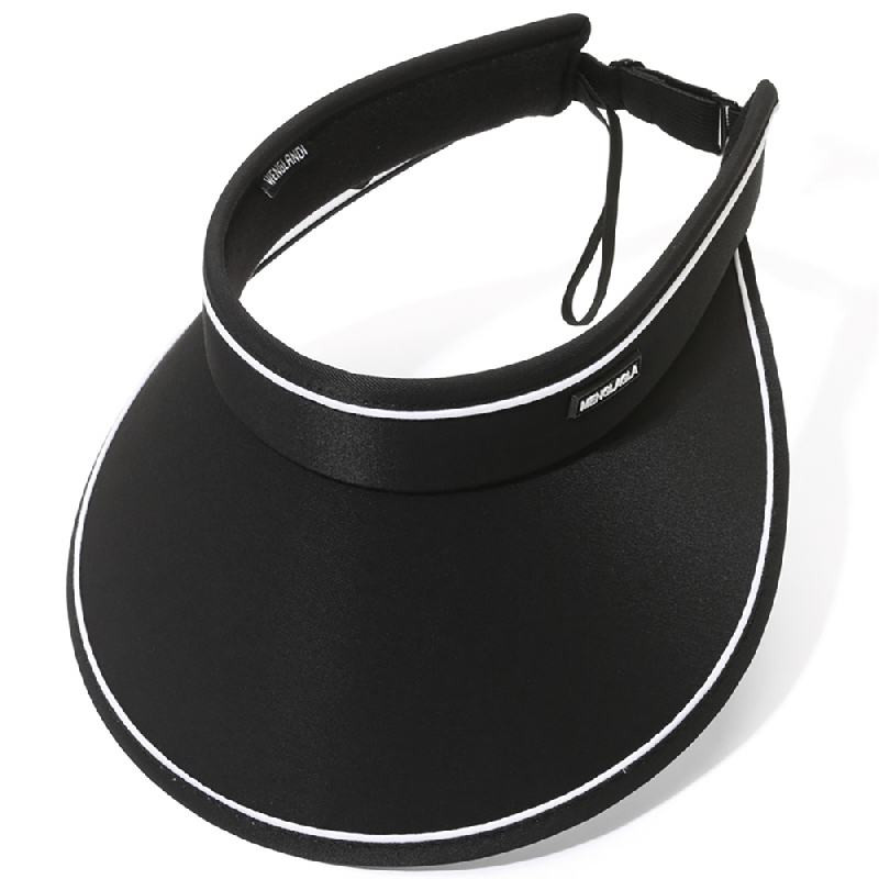 大帽沿可折疊鬆緊可調空頂防曬帽 遮陽帽 5色