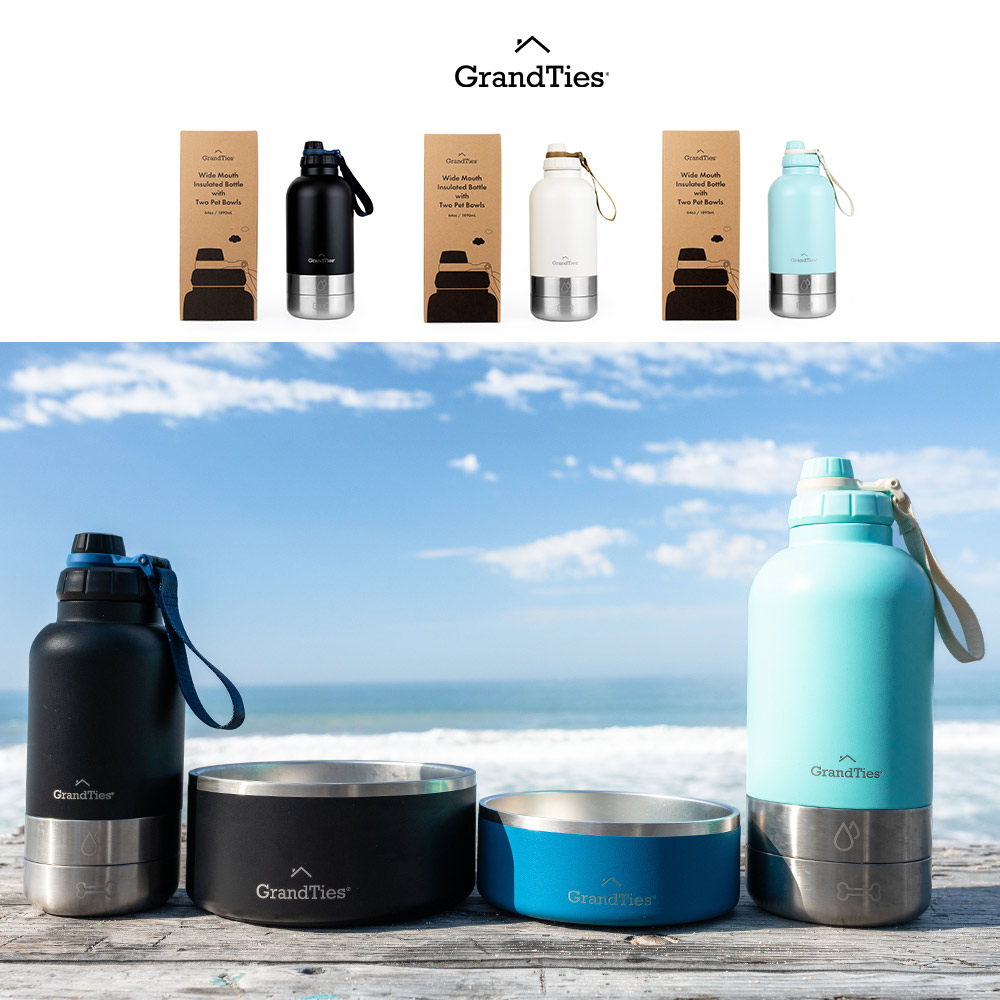 【GrandTies】1890ML雙碗寬口真空不鏽鋼寵物保溫瓶