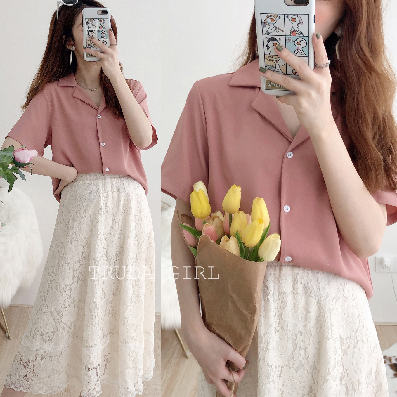 韓色系13色雪紡西裝領短袖襯衫 雪紡襯衫 雪紡上衣