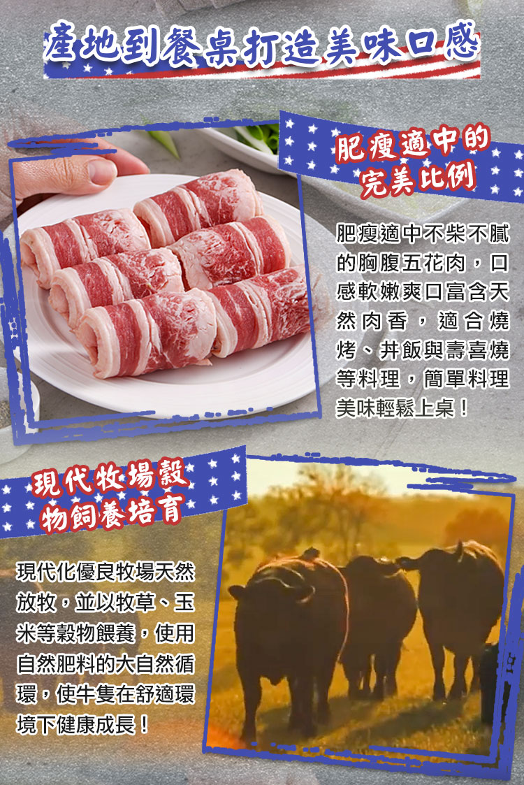 【享吃肉肉】美國特選牛五花肉片(150g/包) 火鍋肉片 五花肉 牛五花 牛肉片