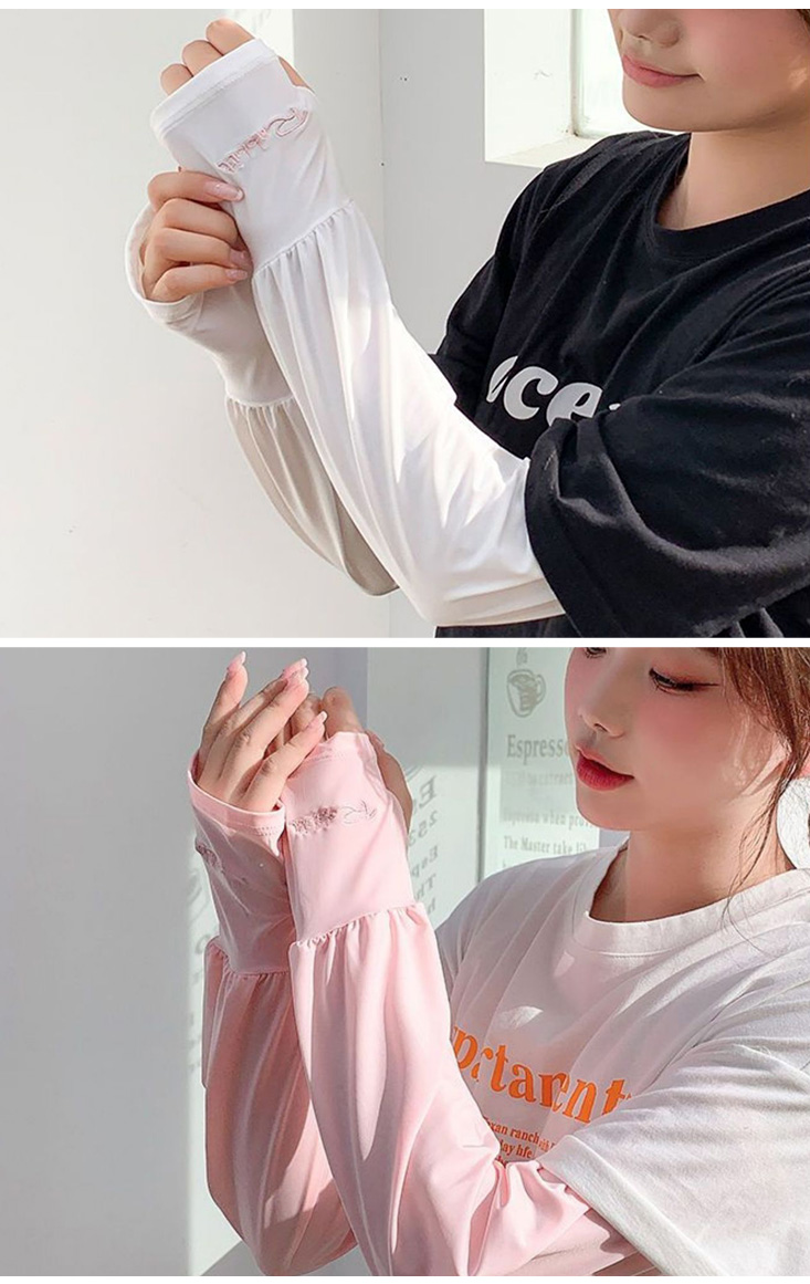 涼感寬鬆冰絲防曬袖套 男女可用 6色 冰絲袖套 騎車袖套