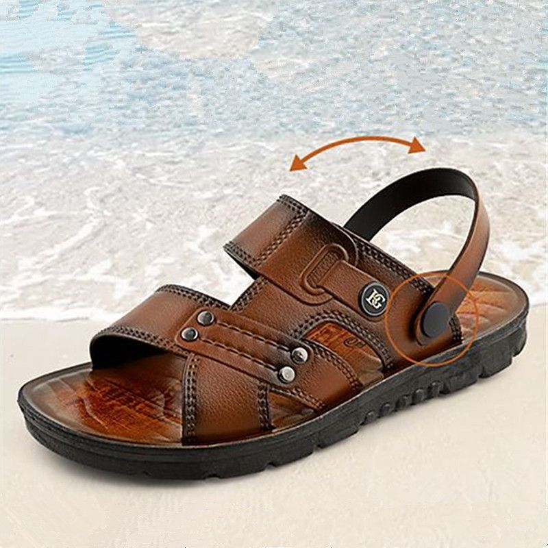 男士百搭好穿透氣兩用防滑拖鞋 涼鞋 兩款可選 