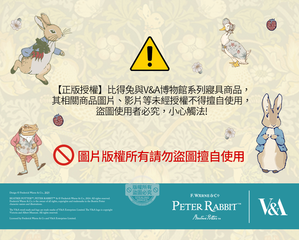 【PETER RABBIT】比得兔V&A博物館聯名抗菌枕 可水洗 台灣製造 枕頭