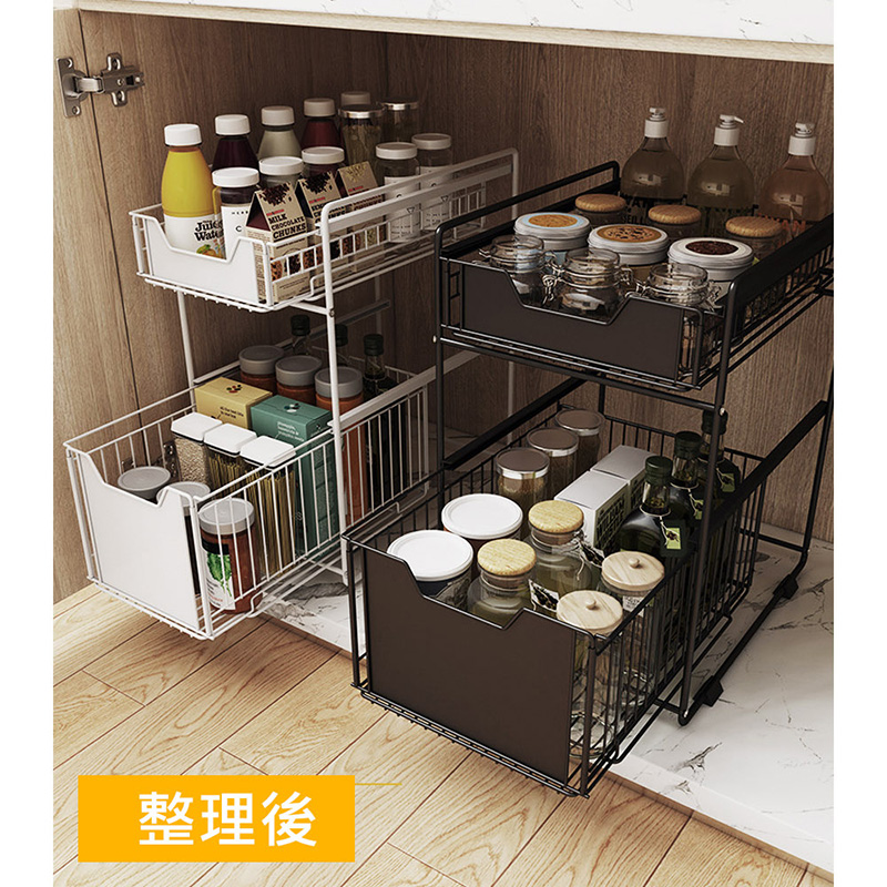 【AOTTO】多功能廚房浴室抽屜收納置物架 下水槽收納架