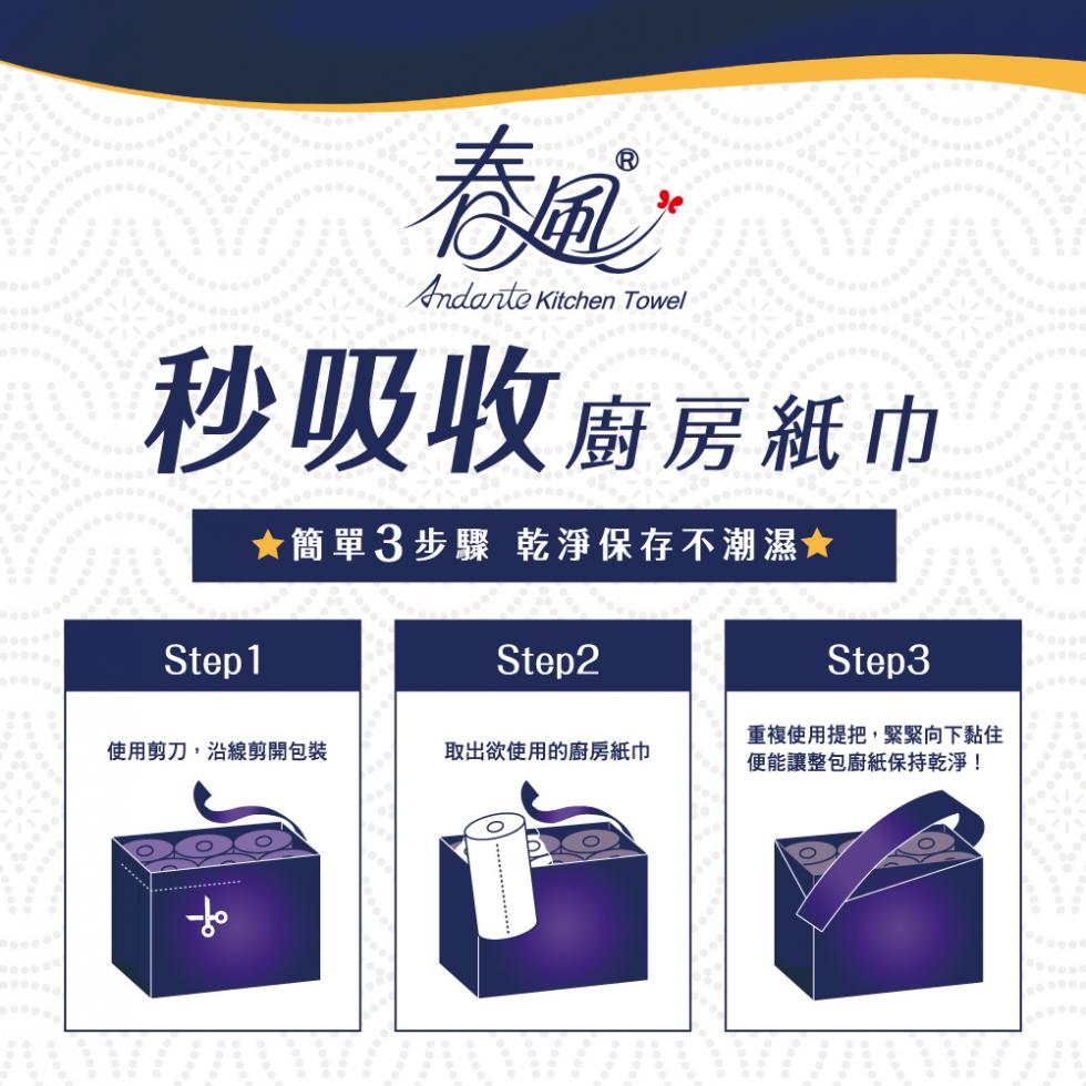 【春風】超吸收錯點巧撕捲筒式廚房紙巾(120組x6捲x2串/組)