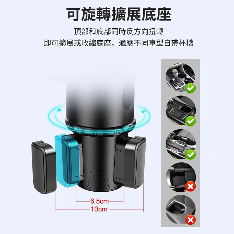 車用旋轉托盤雙杯架