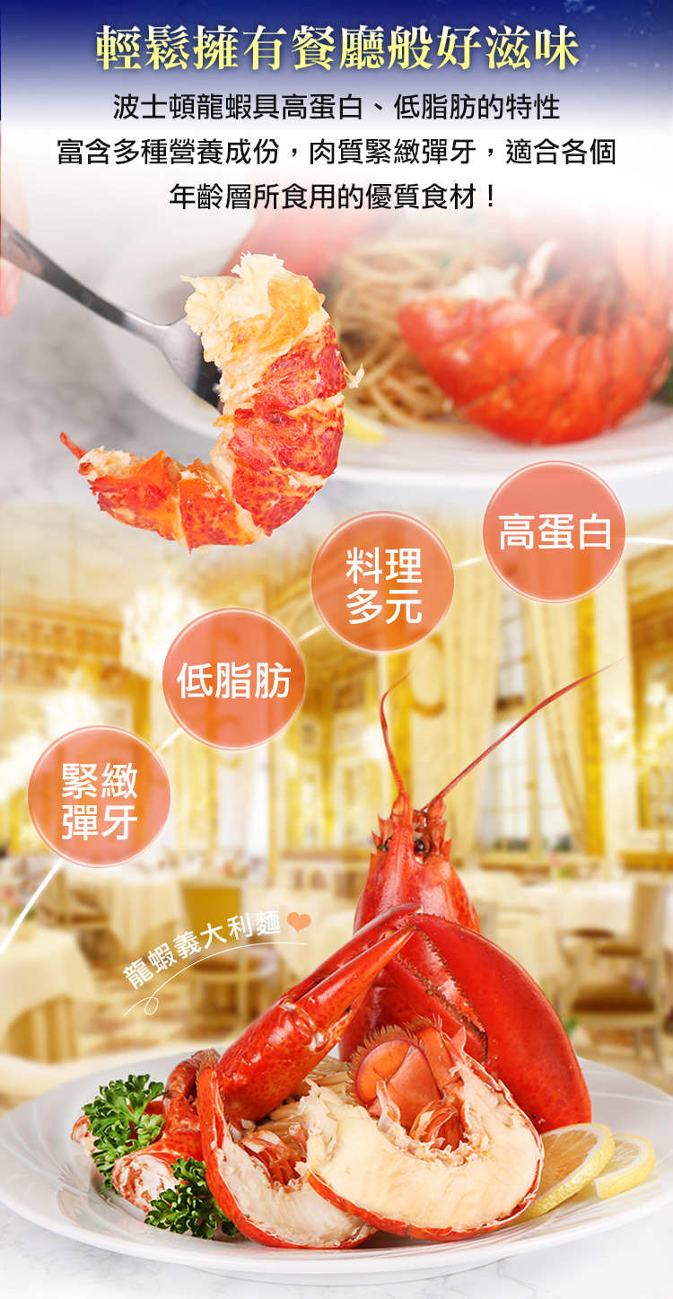       【愛上海鮮】加拿大熟凍波士頓龍蝦5隻(360g±10%/隻)