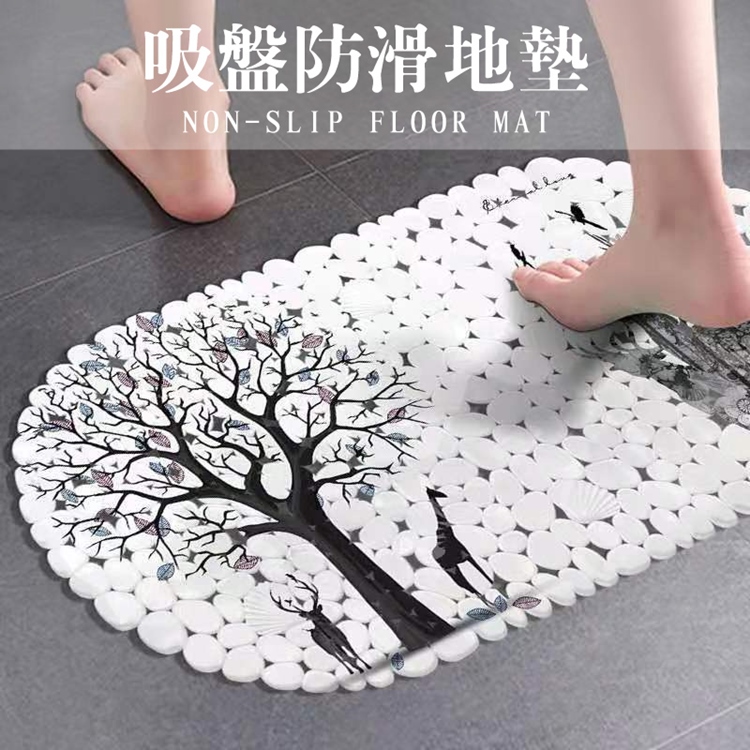 北歐ins風印花吸盤防滑地墊 防滑墊 止滑墊