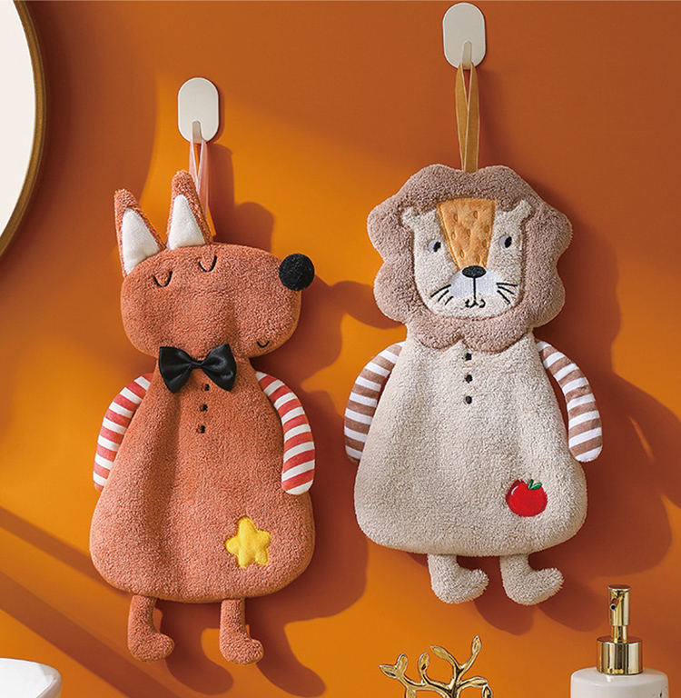 【星紅織品】可愛森林動物珊瑚絨擦手巾