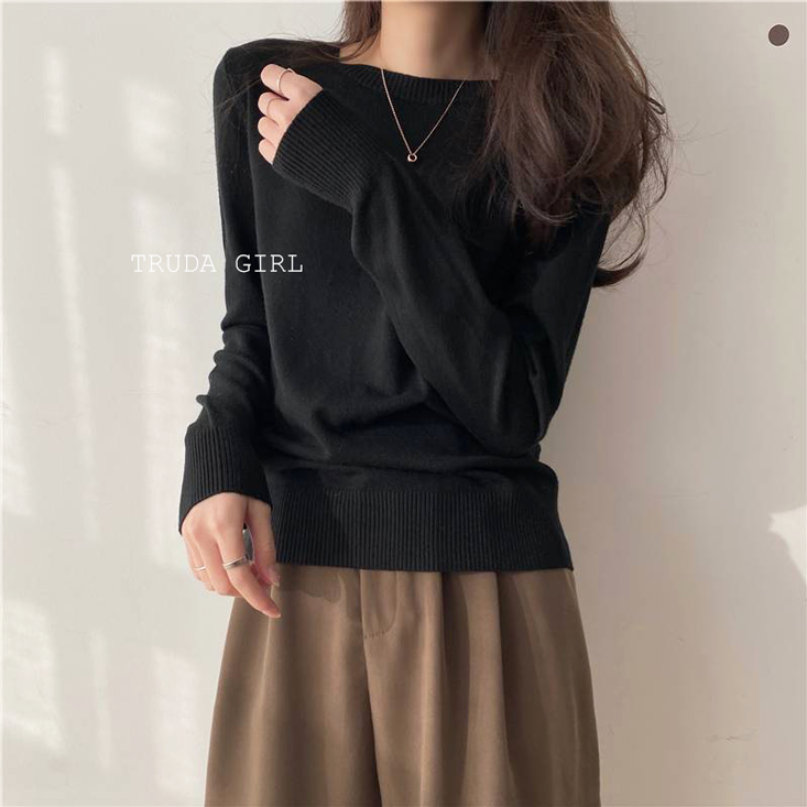 韓系百搭日常親膚保暖包心紗針織上衣 12色任選