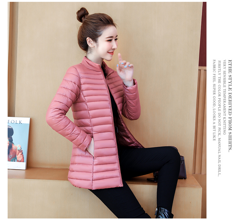 時尚百搭修身中長輕薄羽绒棉外套 L/2XL/4XL