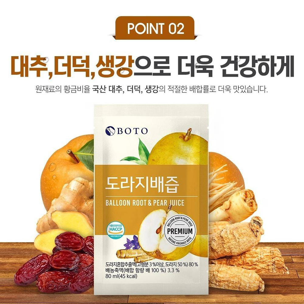【BOTO】韓國桔梗水梨汁(80ml/包) 隨身包 果汁 桔梗水梨飲 韓國水梨汁