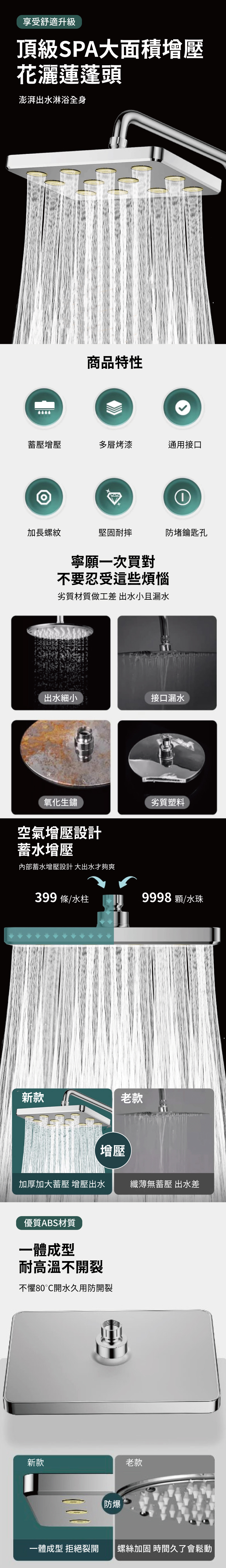 【APEX】頂級SPA增壓大頂噴10吋蓮蓬頭 BS02