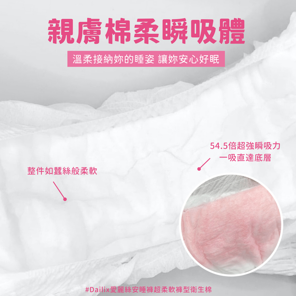 【Dailix】愛麗絲抑菌安睡褲超柔軟褲型衛生棉2片/包 (M-XL適用)