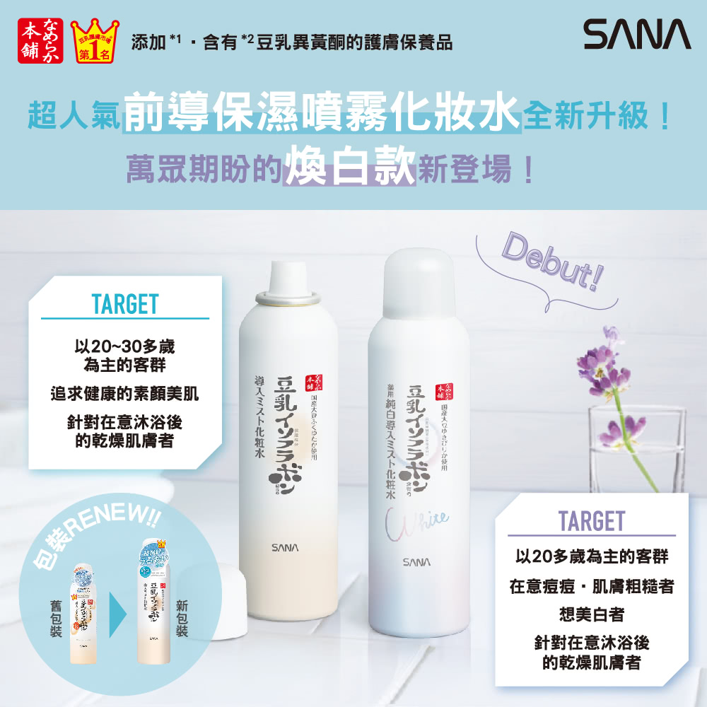 【SANA 莎娜】豆乳美肌煥白超細微噴霧化妝水150g 保濕噴霧