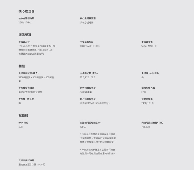 【SAMSUNG 三星】福利品 Galaxy A70(6G/128G)