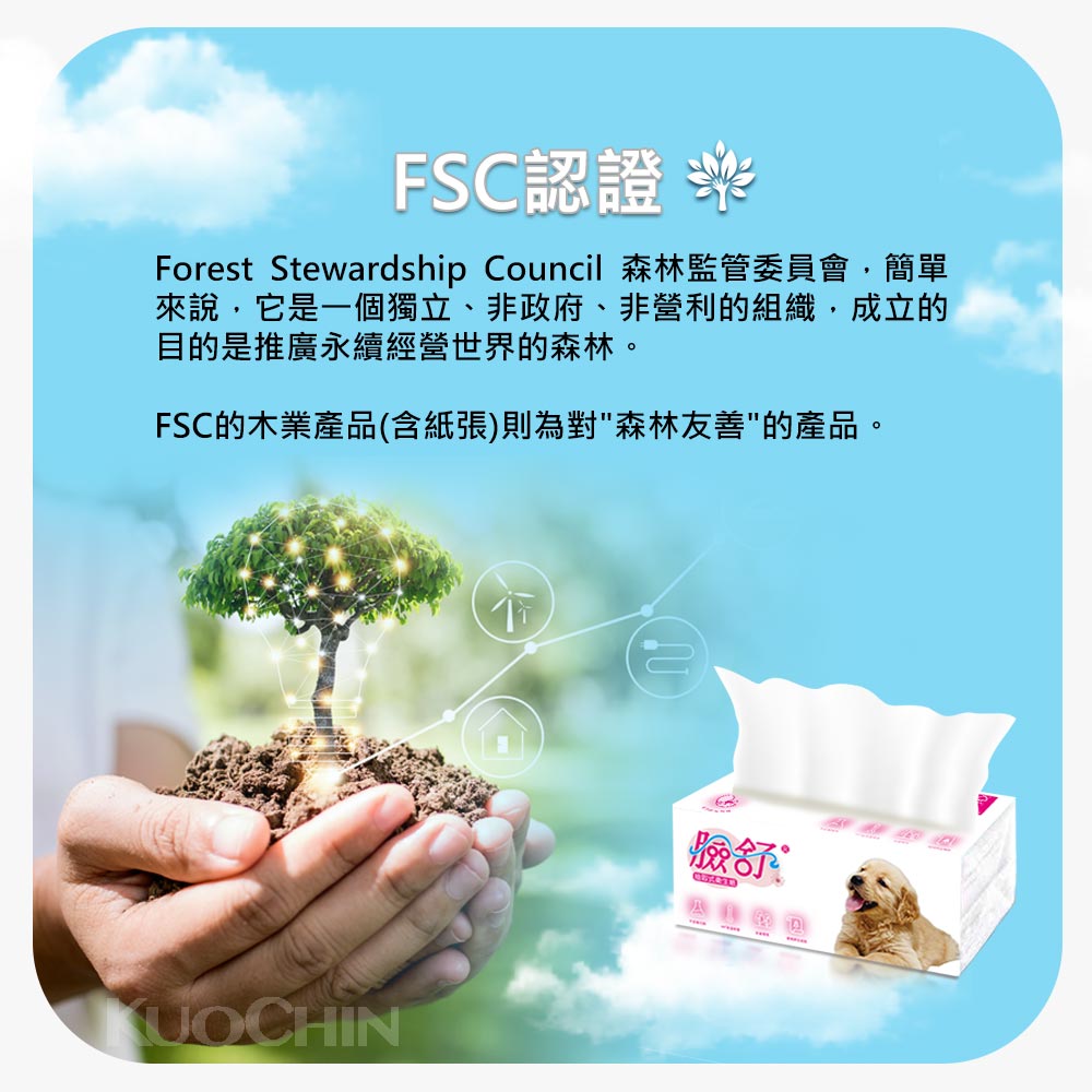 【臉舒】FSC認證抽取式衛生紙(100抽x80包/箱)