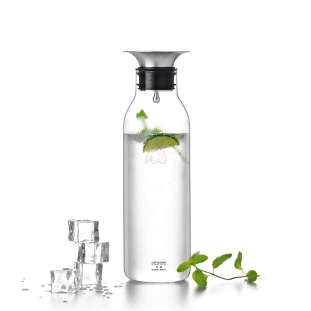 360度重力控水高硼硅玻璃冷水壺900ml 玻璃壺 玻璃瓶 水壺 茶壺 咖啡壺