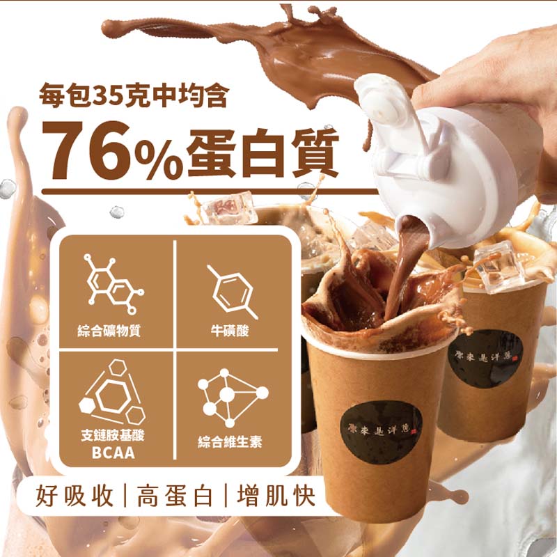 【原來是洋蔥】水解乳清蛋白粉隨手包35g(木瓜牛奶／金萱烏龍／優格多多) 高蛋白