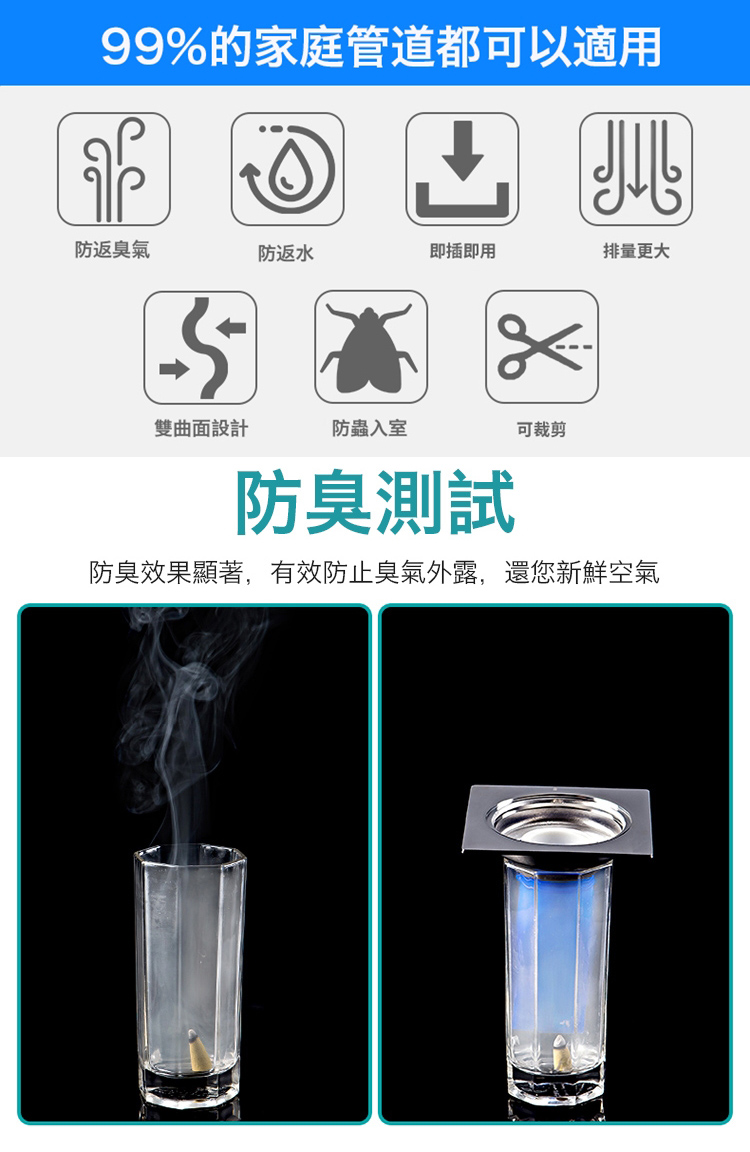 多功能萬用易安裝防臭地漏芯