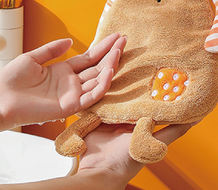 【星紅織品】可愛森林動物珊瑚絨擦手巾