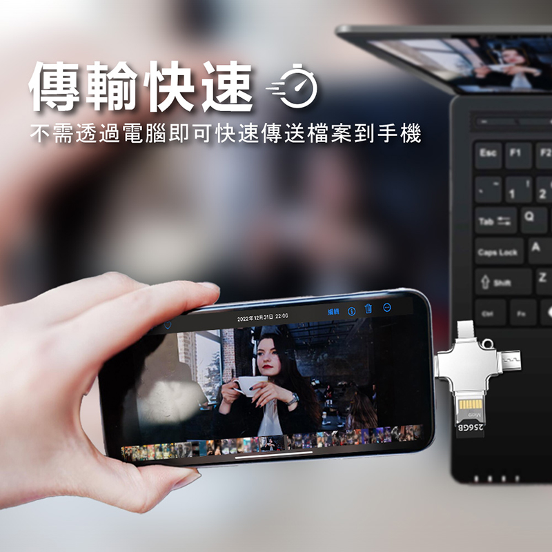 四合一讀卡機 USB 隨身碟 記憶卡 OTG讀卡器 手機硬碟