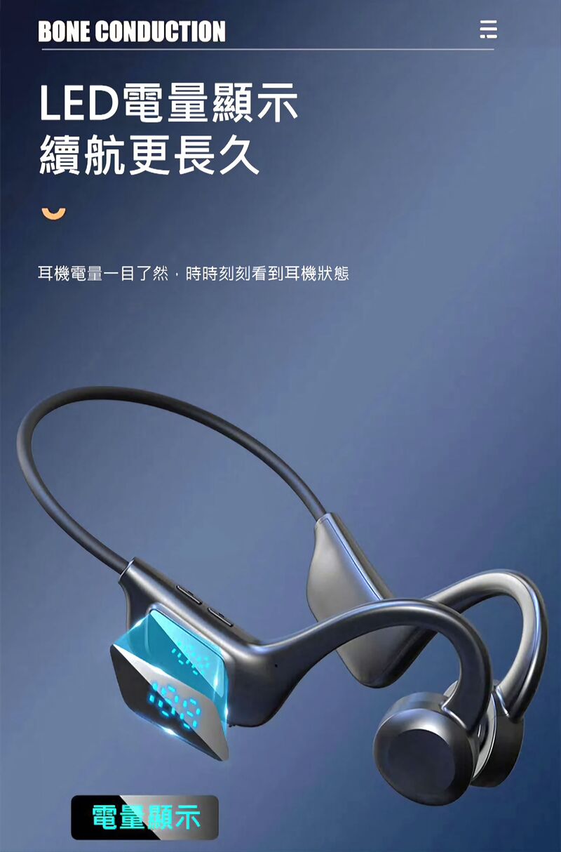 【捍衛者】數顯雙耳骨傳導藍芽耳機 藍牙 可插卡式設計 不用手機就能聽歌