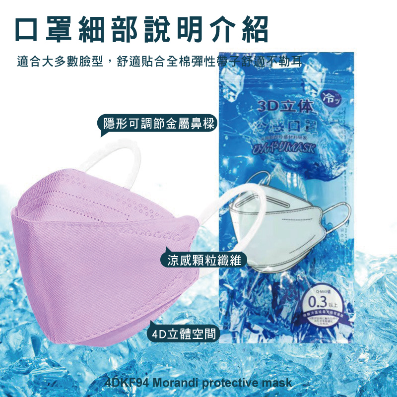 4D冰涼冷感立體防護口罩 KF94 (10片/包)