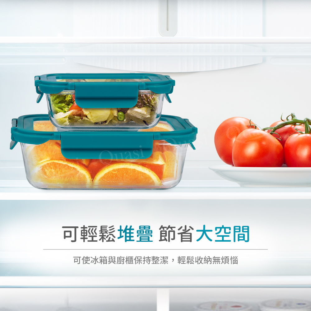 可微波蒸烤三用耐熱玻璃保鮮盒(370/640/1050/1520ml)
