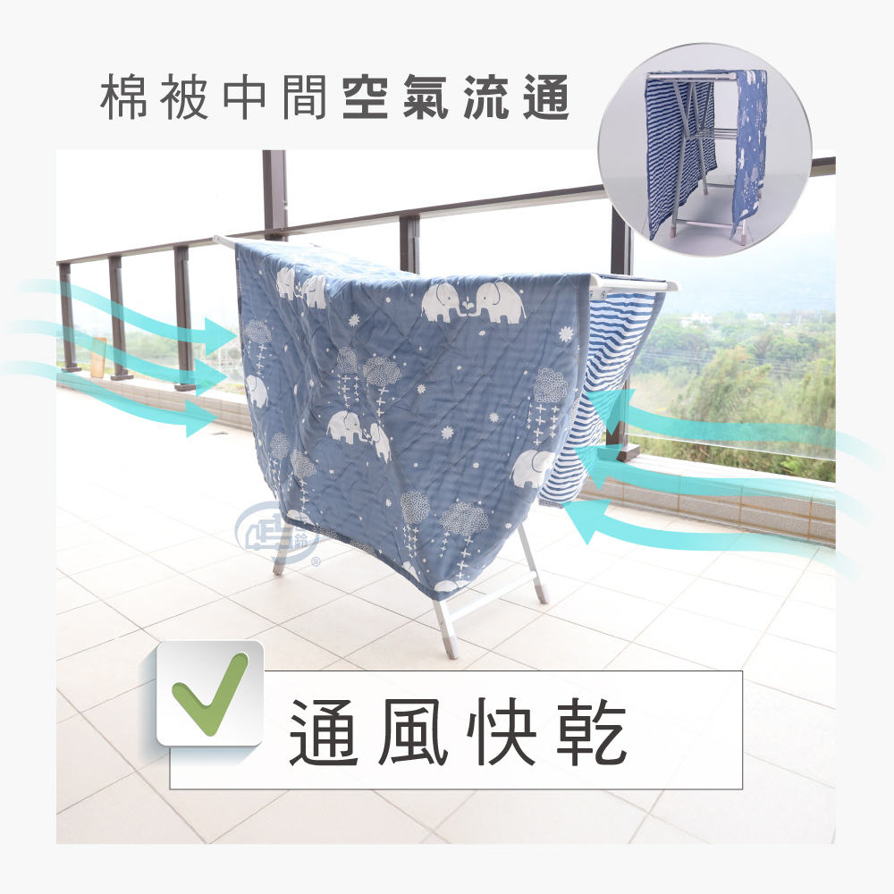 【百鈴】衣立不倒鋁合金翼型折疊帶輪曬衣架+竹漿去油擦巾CS598002-C008