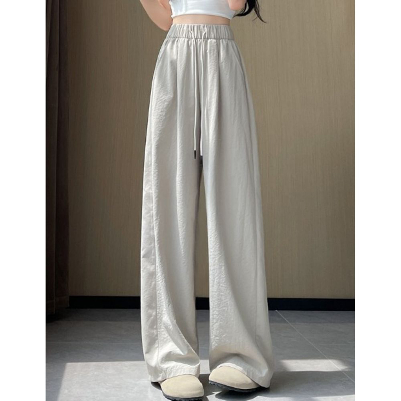 高腰冰絲奶芙闊腿長褲 吸濕速乾長褲 輕薄透氣長褲