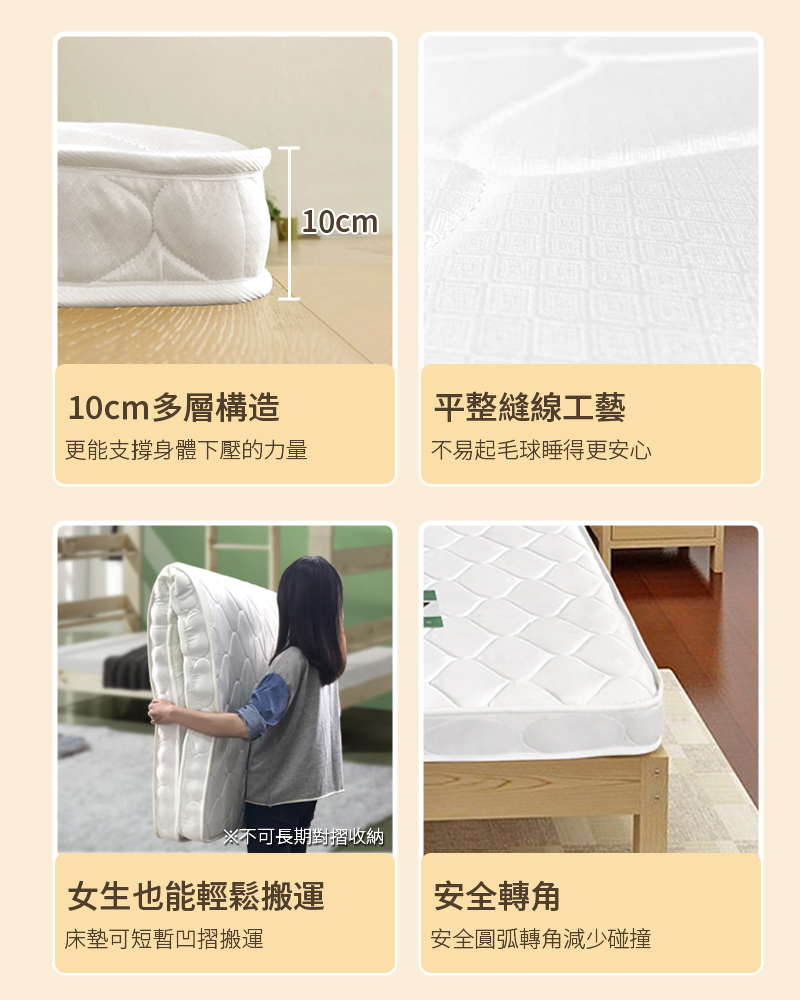 【KIKY】安弟10CM輕型獨立筒床墊/第二代雙面兩用彈簧床墊