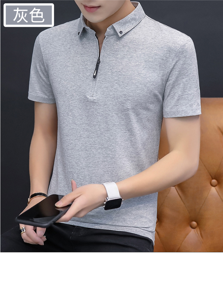 型男時尚吸濕排汗拉鍊領口POLO衫-3色可選 L-4XL