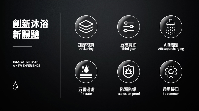 5檔增壓過濾按摩蓮蓬頭(贈支架)