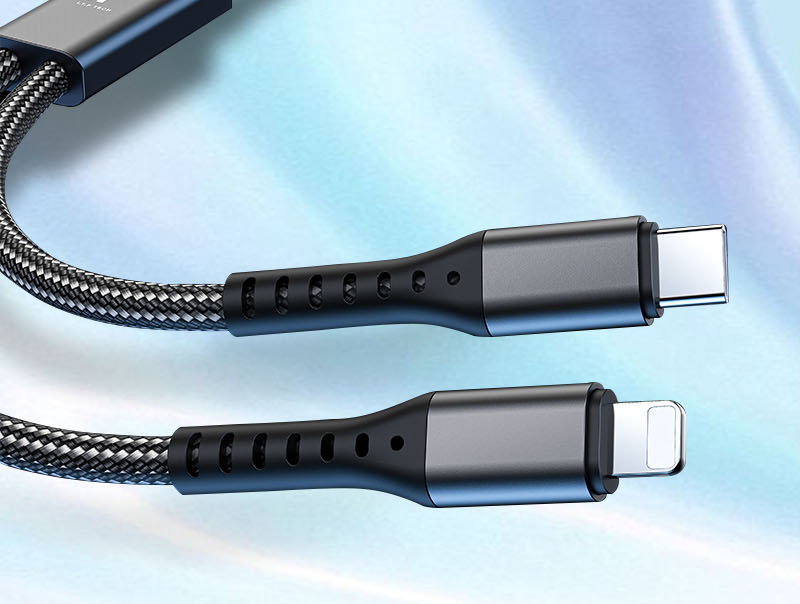 二合一急速快充線 ITF001集合Type-C＋Lightning兩種接口