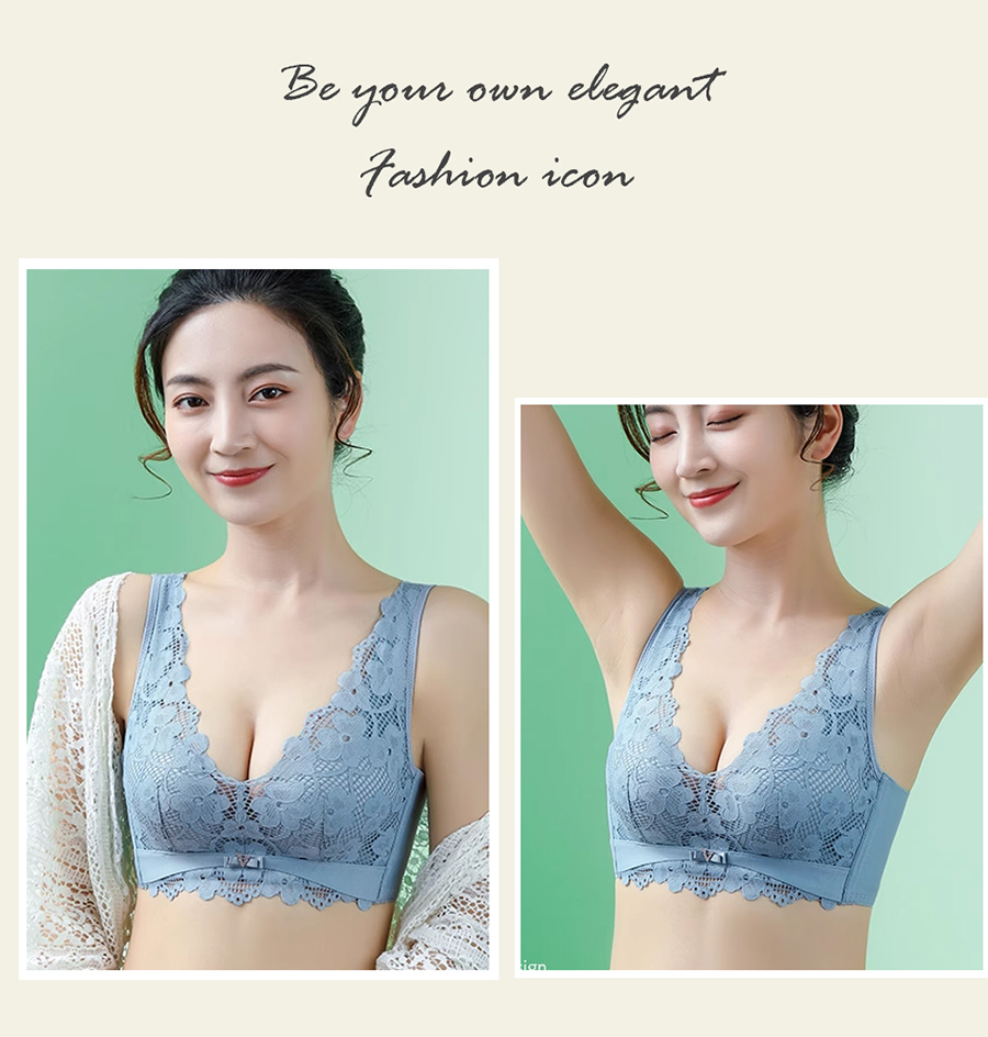 集中花朵包覆乳膠無鋼圈內衣 3色 M-XL