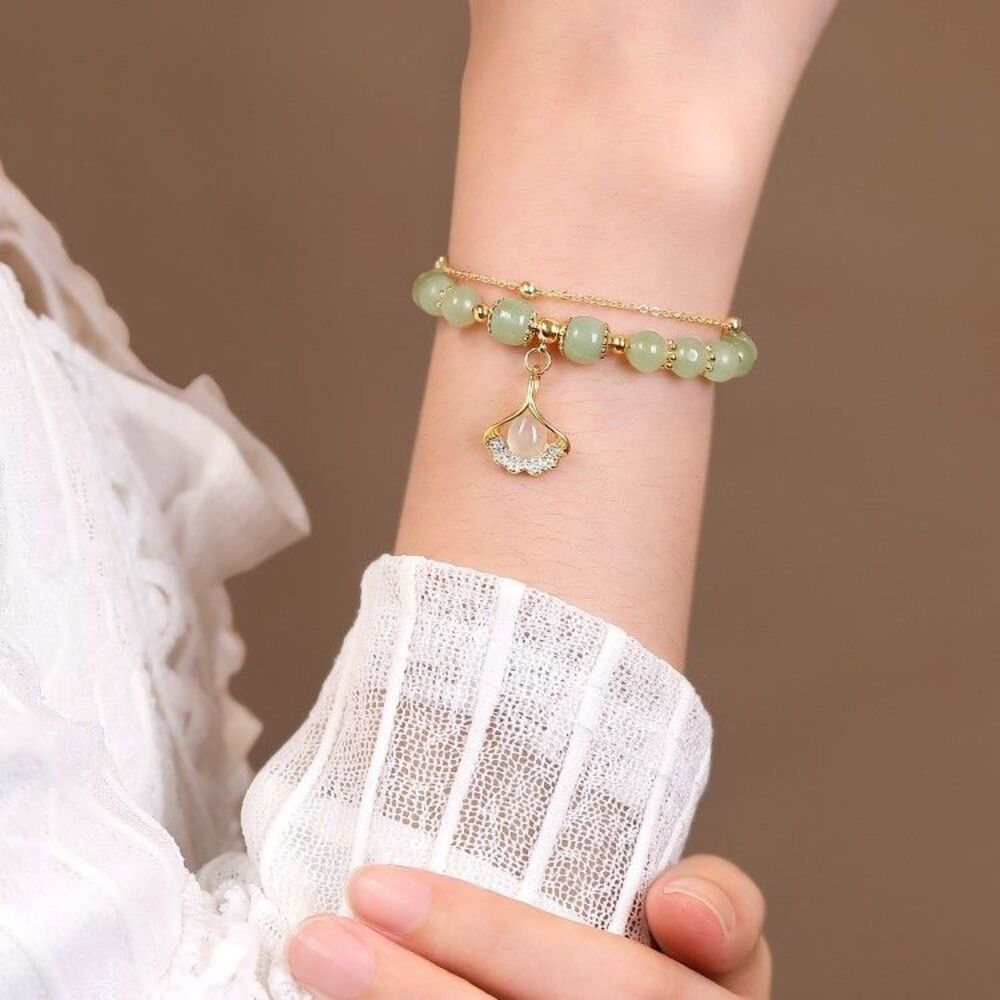 【杏和田】杏葉和田玉國風手鍊 情人節禮物 